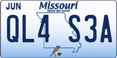 MO license plate QL4S3A