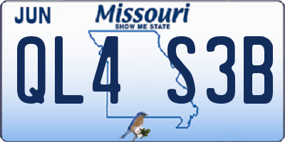 MO license plate QL4S3B