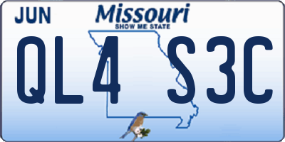 MO license plate QL4S3C