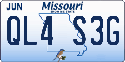 MO license plate QL4S3G