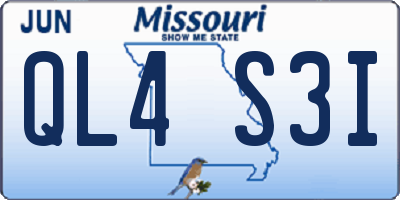 MO license plate QL4S3I