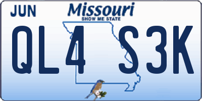 MO license plate QL4S3K