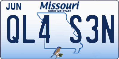 MO license plate QL4S3N