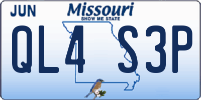 MO license plate QL4S3P