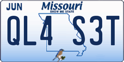 MO license plate QL4S3T