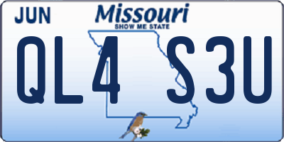 MO license plate QL4S3U