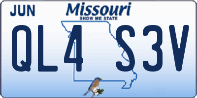 MO license plate QL4S3V