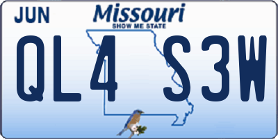 MO license plate QL4S3W