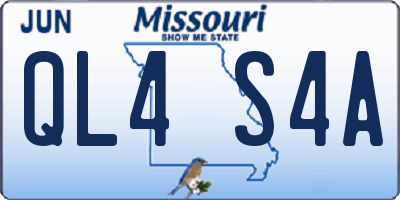 MO license plate QL4S4A