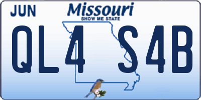 MO license plate QL4S4B