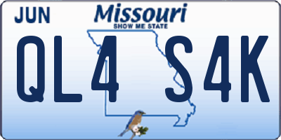 MO license plate QL4S4K