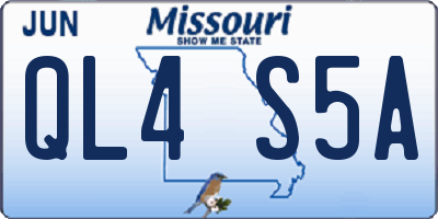 MO license plate QL4S5A