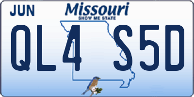 MO license plate QL4S5D