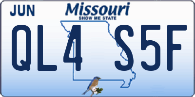 MO license plate QL4S5F