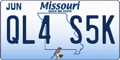 MO license plate QL4S5K