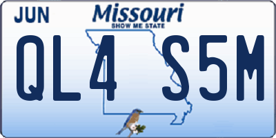 MO license plate QL4S5M