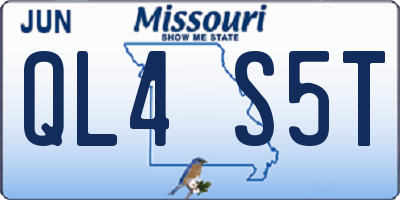 MO license plate QL4S5T