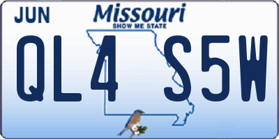 MO license plate QL4S5W