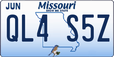 MO license plate QL4S5Z