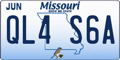 MO license plate QL4S6A
