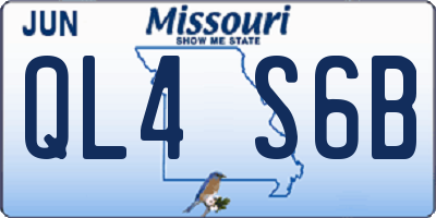 MO license plate QL4S6B