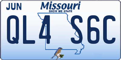 MO license plate QL4S6C