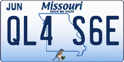 MO license plate QL4S6E