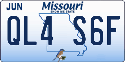 MO license plate QL4S6F