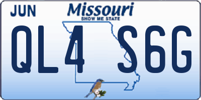 MO license plate QL4S6G