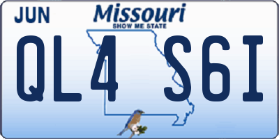 MO license plate QL4S6I