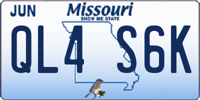 MO license plate QL4S6K