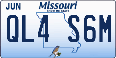 MO license plate QL4S6M