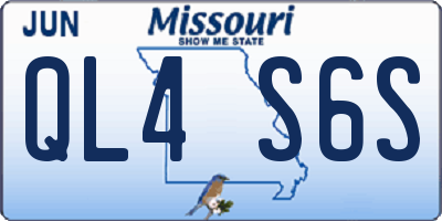 MO license plate QL4S6S