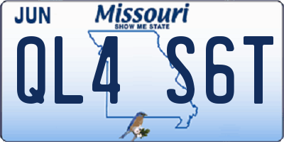 MO license plate QL4S6T
