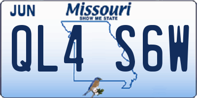 MO license plate QL4S6W