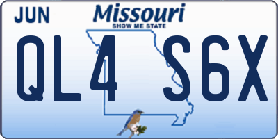 MO license plate QL4S6X