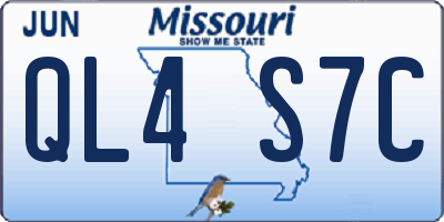 MO license plate QL4S7C