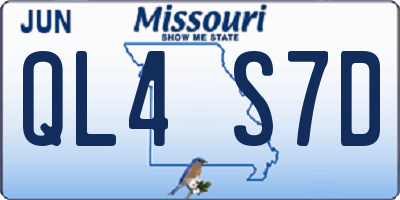 MO license plate QL4S7D