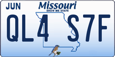MO license plate QL4S7F