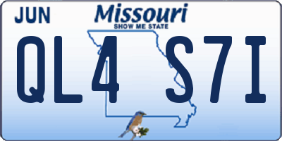MO license plate QL4S7I
