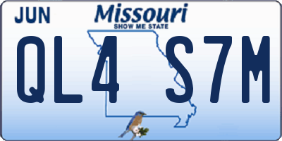 MO license plate QL4S7M