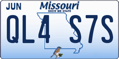 MO license plate QL4S7S