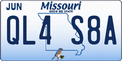 MO license plate QL4S8A