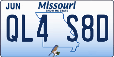 MO license plate QL4S8D