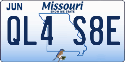 MO license plate QL4S8E