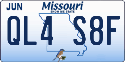 MO license plate QL4S8F