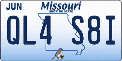 MO license plate QL4S8I
