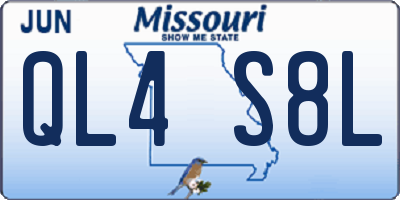 MO license plate QL4S8L