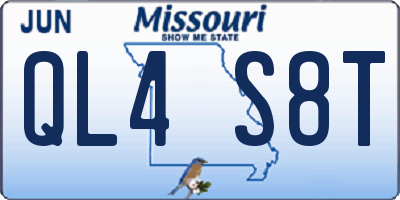 MO license plate QL4S8T