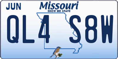 MO license plate QL4S8W
